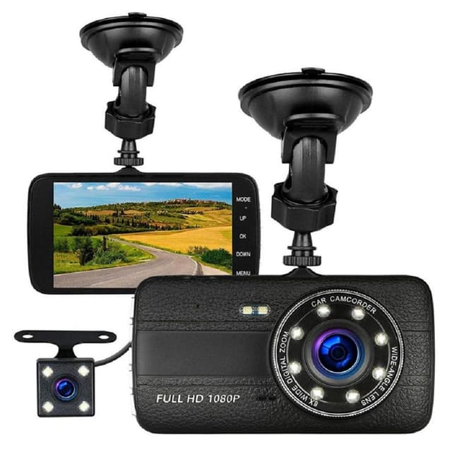 AUSHA Full HD Front & Rear Car Dash Camera with 4 Inch LCD, 170° Wide Angle, Night Vision, G-Sensor & Loop Recording
