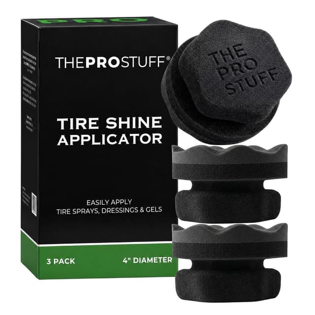 The Pro Stuff® Tyre Shine Applicator | Wave Foam Tyre Dressing Applicator Pad | Hex-Grip, Zero Sling | 1 Pack