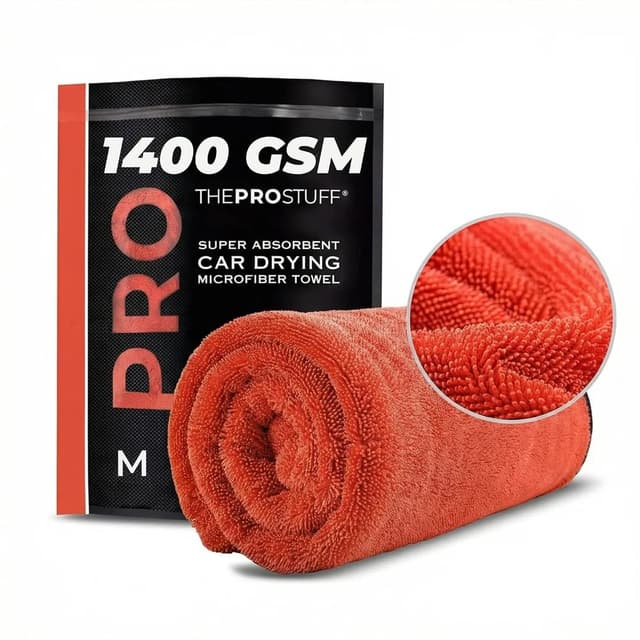 The Pro Stuff Car Drying Towel - Medium - 1400 GSM Microfiber Cloth Super Absorbent | Twisted Loop