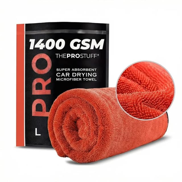 The Pro Stuff Car Drying Towel - 1400 GSM Microfiber Cloth Super Absorbent | Towel for Car Washing & Detailing | Twisted Loop