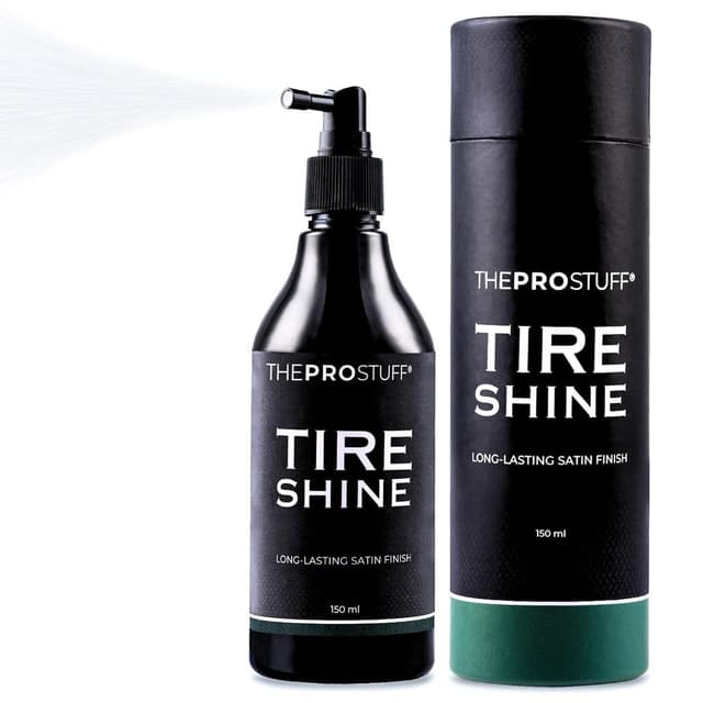 The Pro Stuff® Tyre Shine - Car Tyre Polish Spray for Deep Black Satin Finish | No Sling, Quick Dry, Solvent-Free - 150 ml