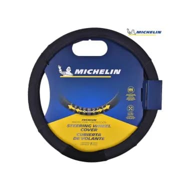 Michelin Premium Faux Leather Steering Cover - Black
