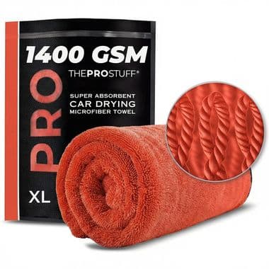 The Pro Stuff Car Drying Towel - Extra Large 1400 GSM Microfiber Cloth Super Absorbent Towel for Car Detailing - Twisted Loop