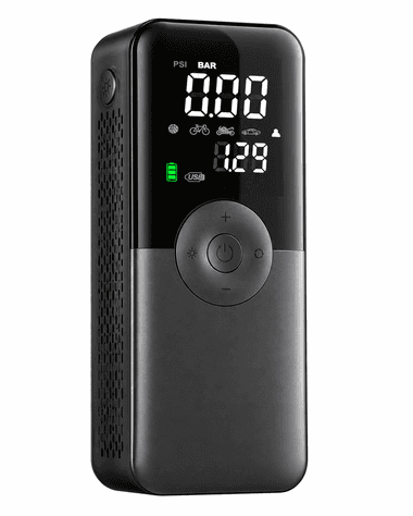AUSHA A2 Portable Electric Air Pump, 150 PSI Tyre Inflator with 4000mAh Battery, LCD Display, Auto Shut-Off & 3 Nozzles