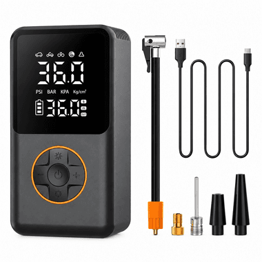 AUSHA A3 Cordless Tyre Inflator 150 PSI, 4000mAh Battery, Digital Display, Portable Air Compressor for Car, Bike & Ball