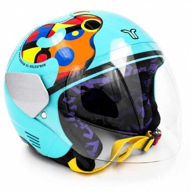HYP3 Open Face Kids Protective Helmet - ISI Certified | Electric Teal - Portal, Glossy