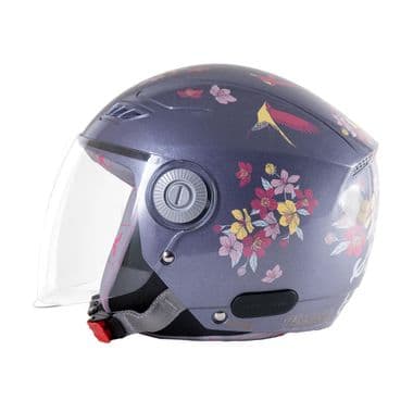 Tvarra Blossom Open Face Women's Helmet, Printed Ladies Helmet, Lilac Blush